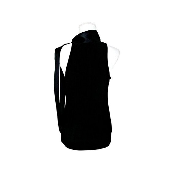 White House Black Market WHBM Key Hole Side Shoulder Tie Sleeveless Top Black Sm - Picture 5 of 12